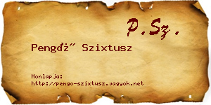 Pengő Szixtusz névjegykártya